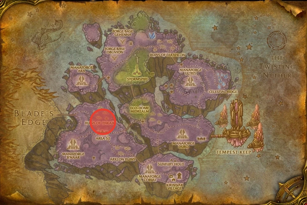Mob Grinding location Ruins of Enkaat in Netherstorm